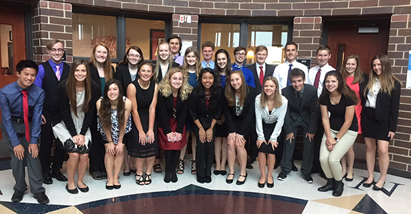 group photo of the Olathe South DECA students 